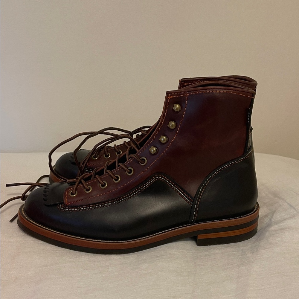 Elegant Two-Tone Leather Boots for Men